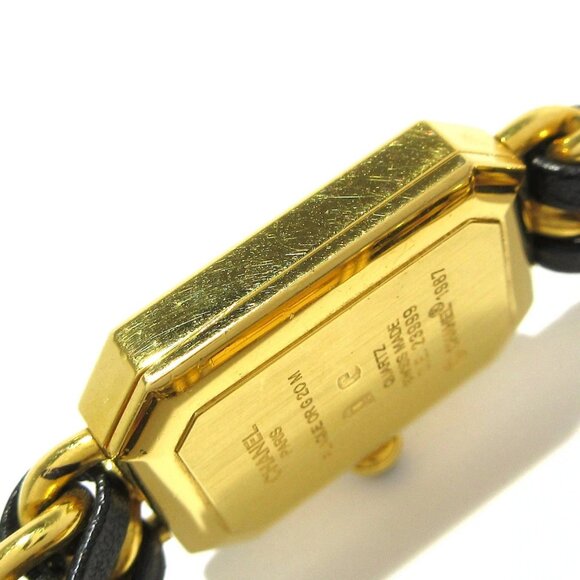 Auth CHANEL Premiere H0001 Gold Black Women's Wrist Watch - Picture 8 of 12